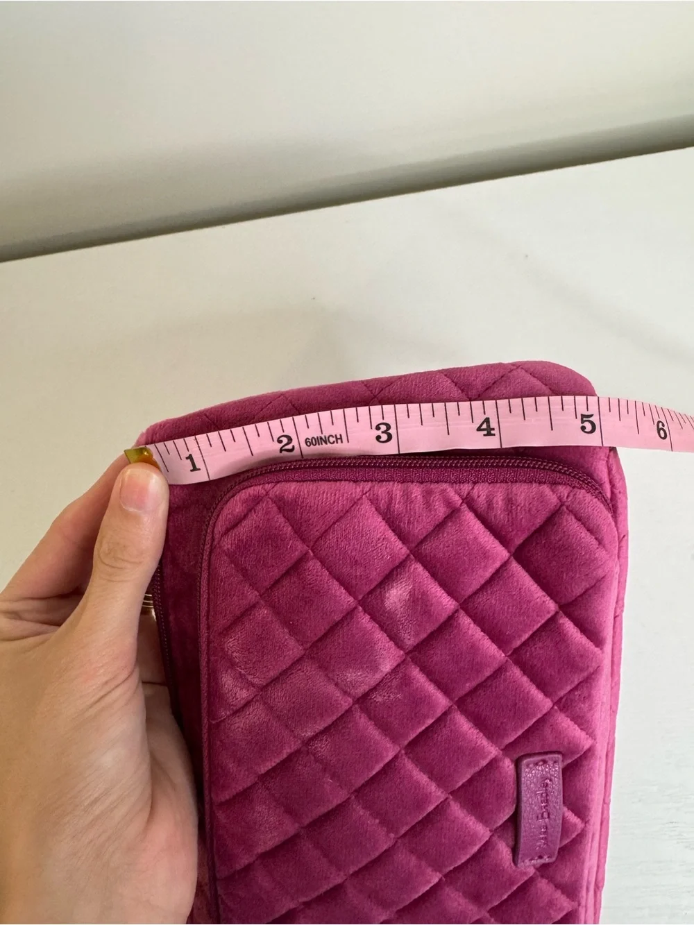 Vera Bradley Pink Quilted Velvet Travel Cosmetic Makeup Organizer Bag